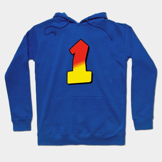 Number 1 red / yellow Hoodie by Dmitri